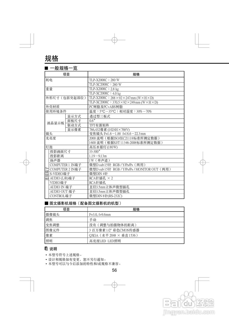 东芝 TLP-XC2000C影机说明书:[6]