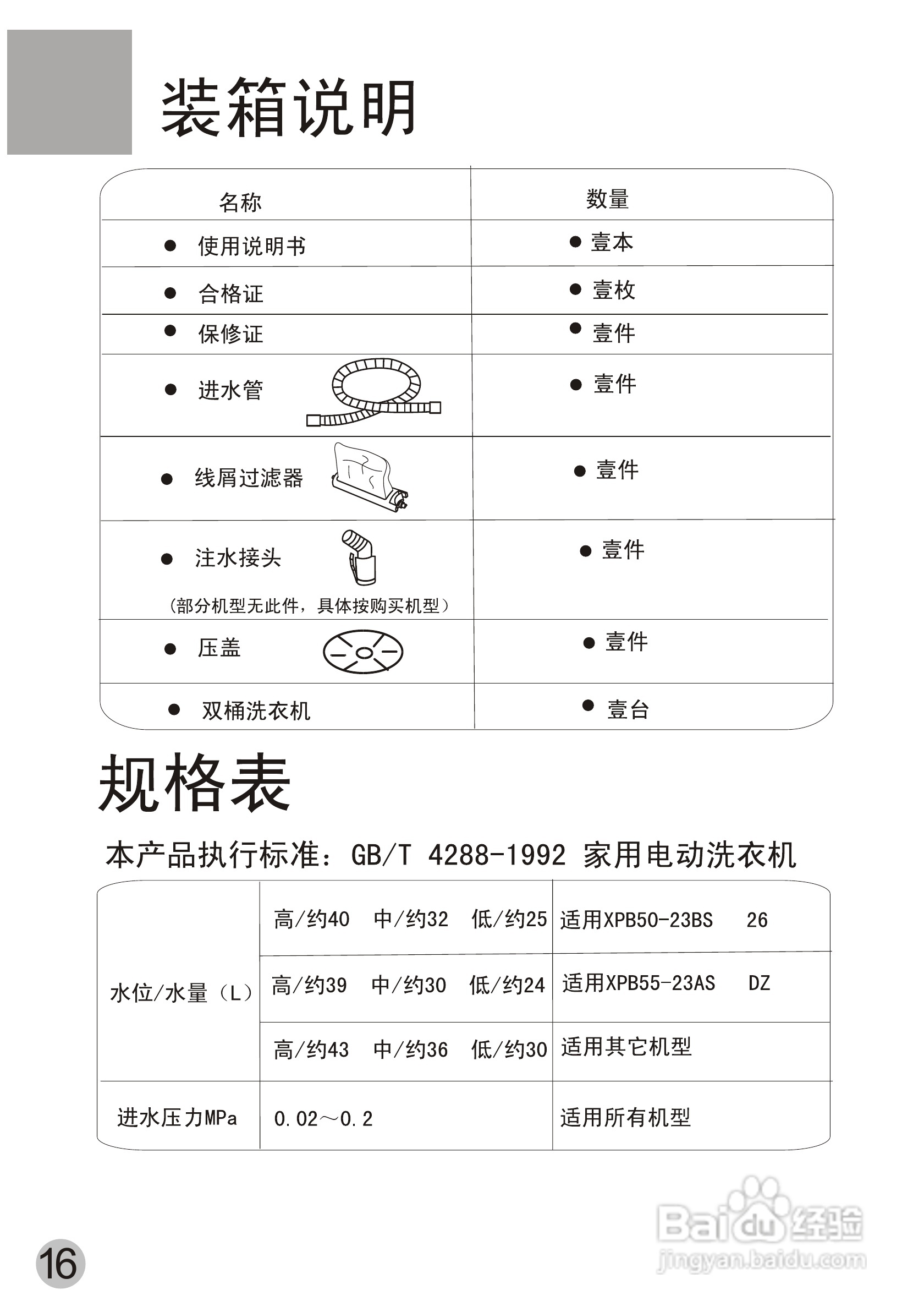 海尔双桶洗衣机XPB66-0623S型使用说明书:[2]