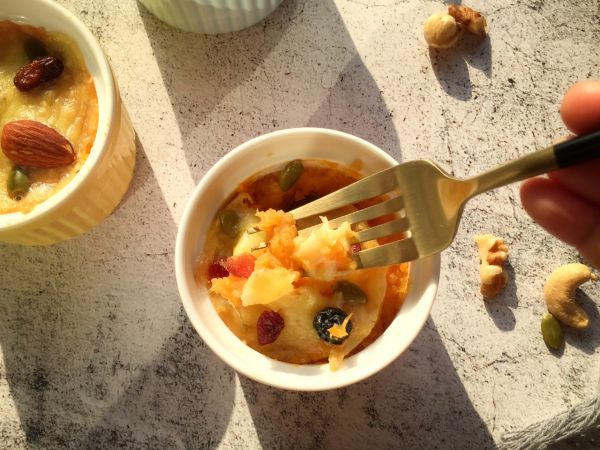 坚果芝士焗红蜜薯泥