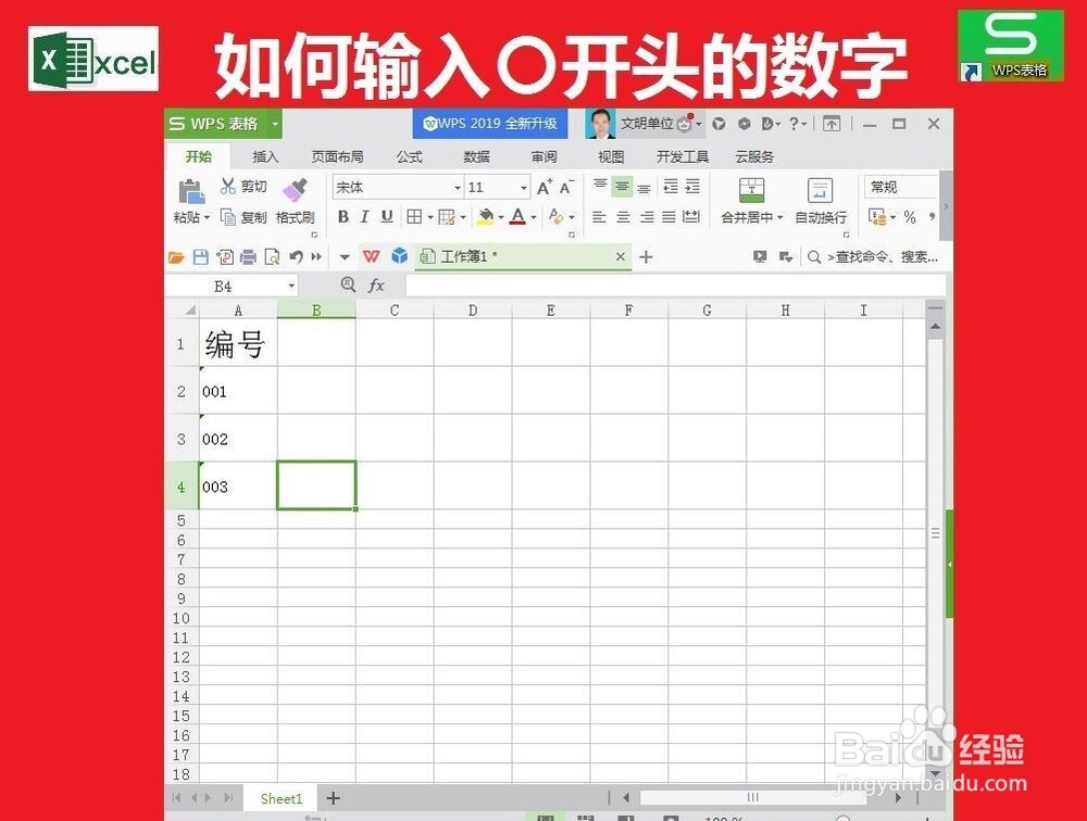 单元格怎么输入0开头的数字