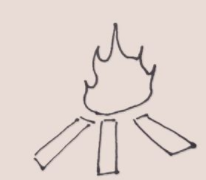 手绘火堆简笔画