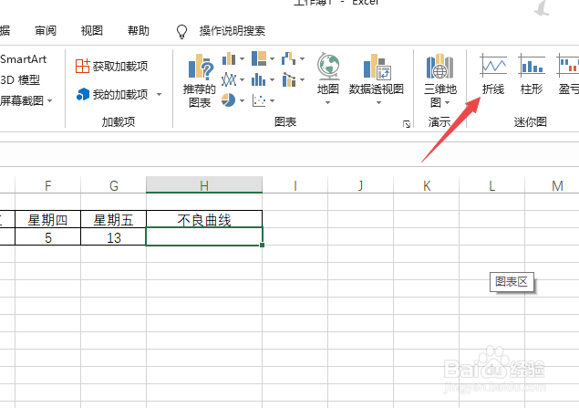 Excel如何制作迷你折线图