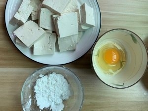 美味的香煎豆腐