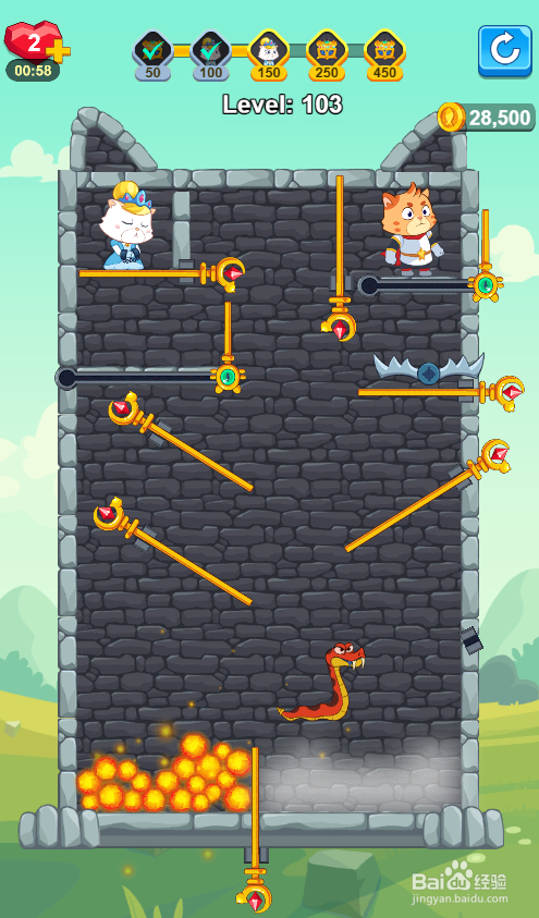 怎样通过Hero Save the Princess的Level 103