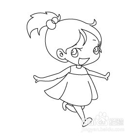 萌萌哒小女孩简笔画