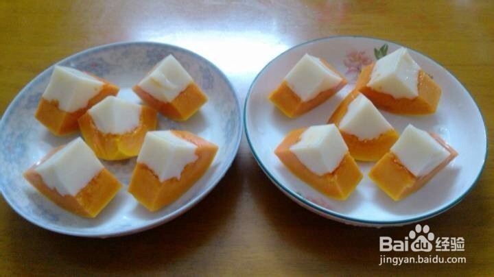 滋润美容 木瓜牛奶冻的做法