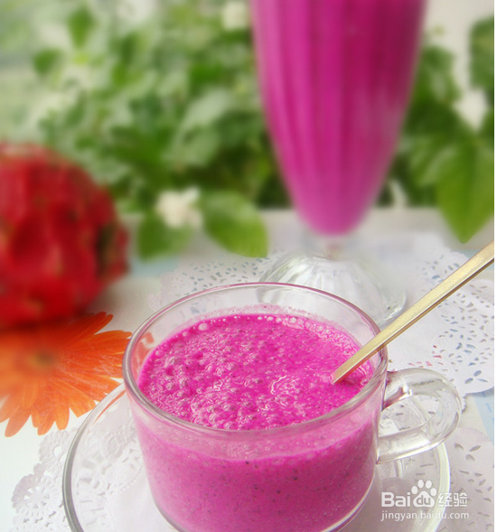 如何全手工自制微夏私语火龙果奶昔
