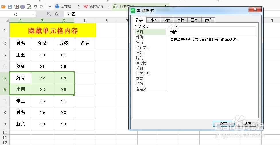 Excel表格中如何隐藏单元格内容