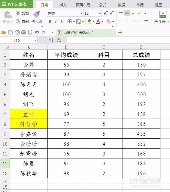 wps表格怎么标黄文字