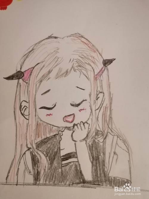 Q版花子君怎么画 百度经验