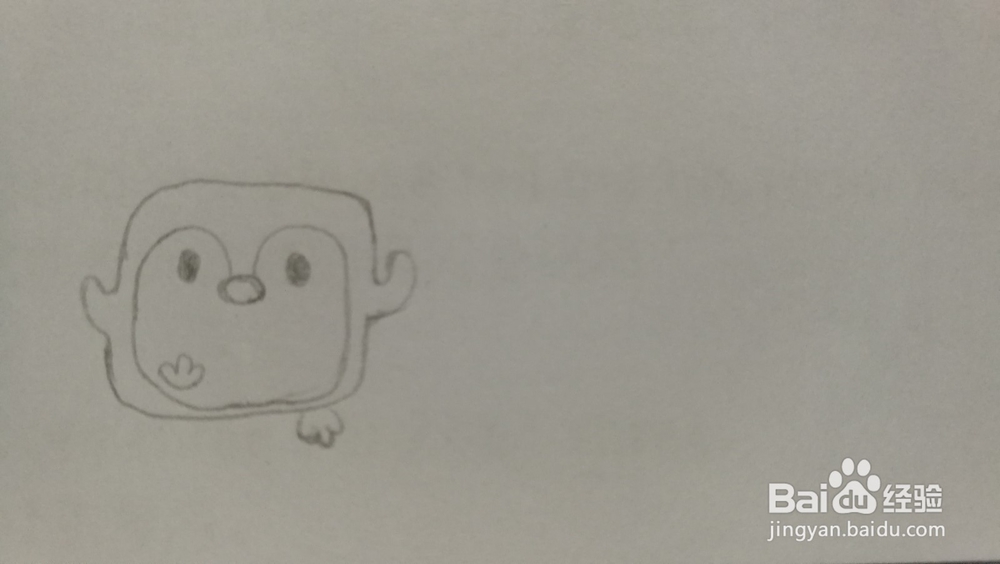 奔跑的企鹅——简笔画