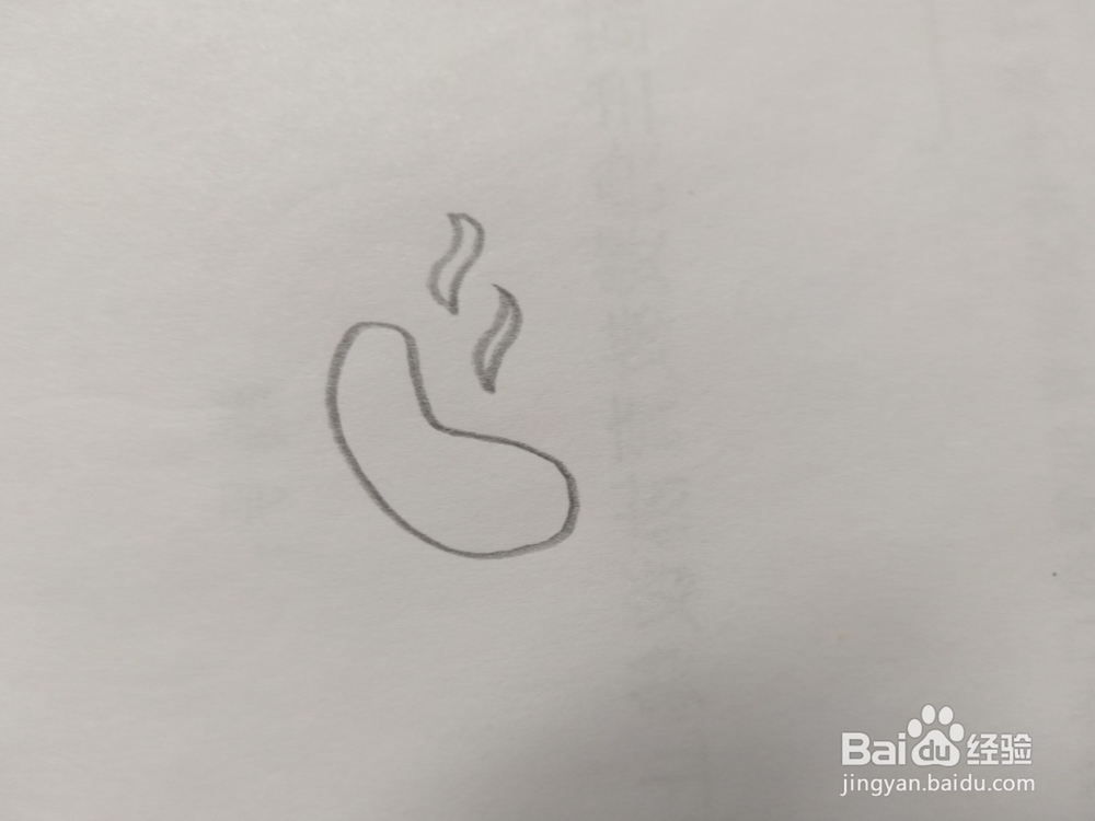 简笔画刀叉烤肠