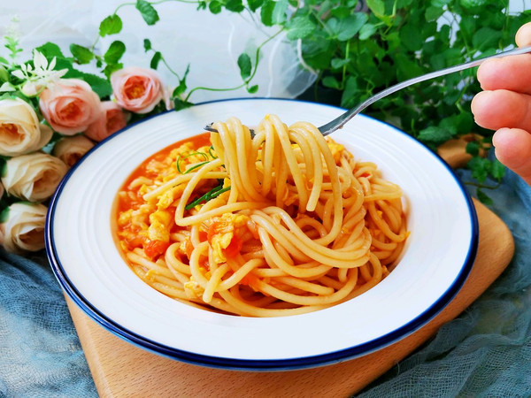 番茄鸡蛋意大利面