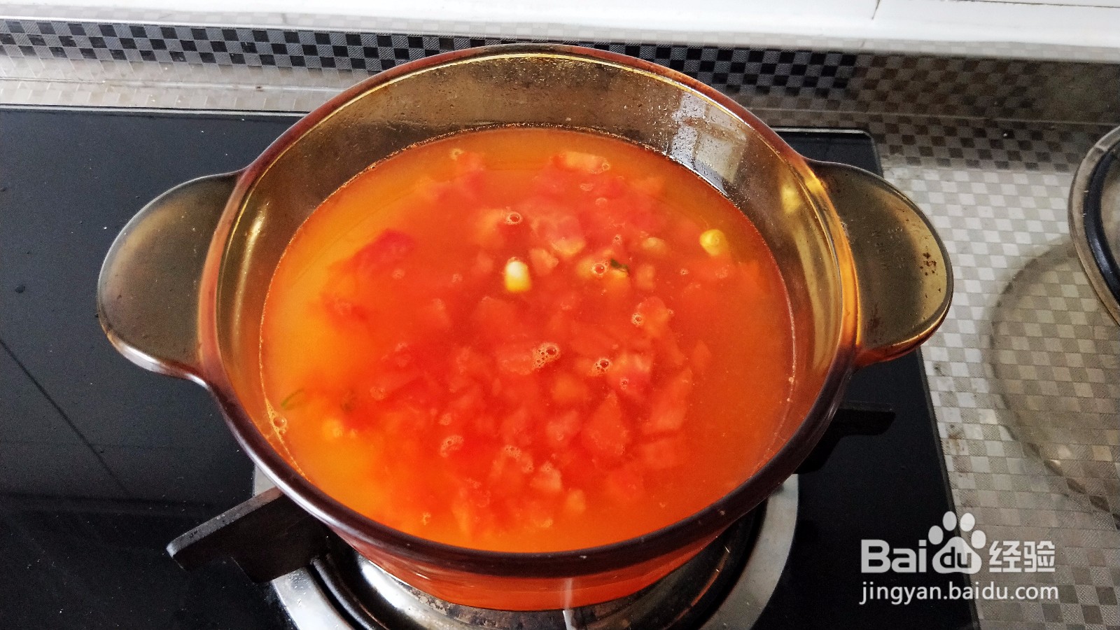 超鲜的番茄玉米蛋羹!