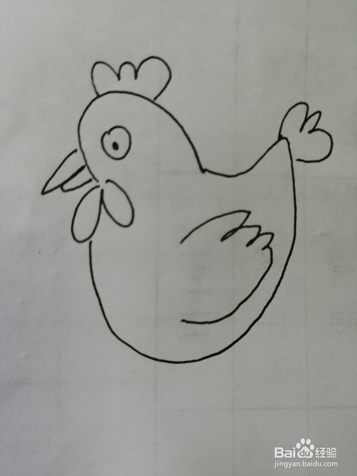 简笔画大公鸡怎么画