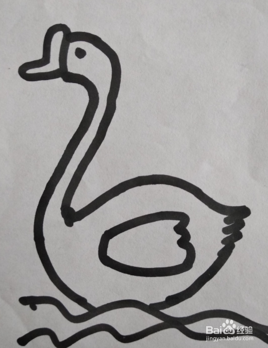怎么画天鹅的儿童画