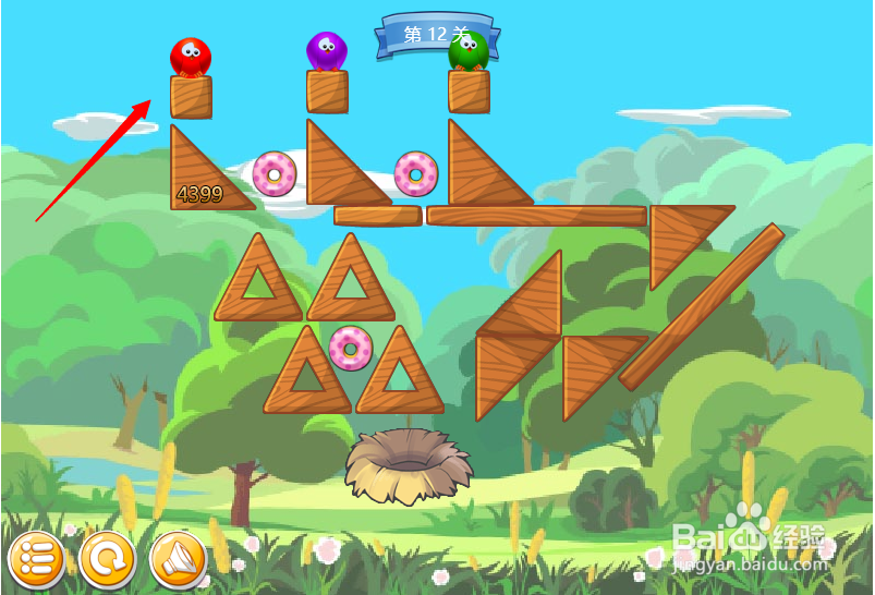 小游戏泡泡鸟历险记第12关