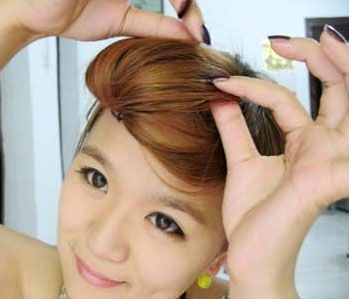 怎样通过短发扎芒果盘发？