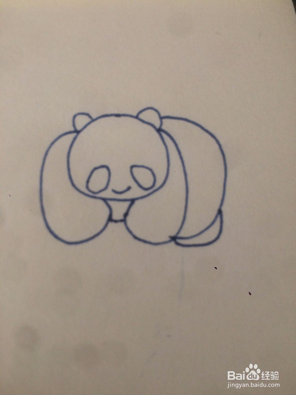 怎么教宝宝简单的画一只可爱的熊猫简笔画