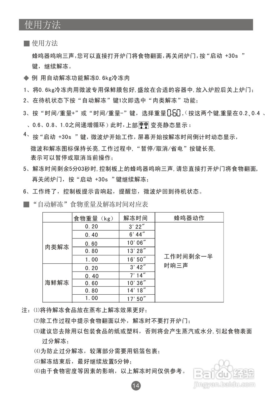 海尔家用微波炉MR-2070EGZNA使用说明书:[1]