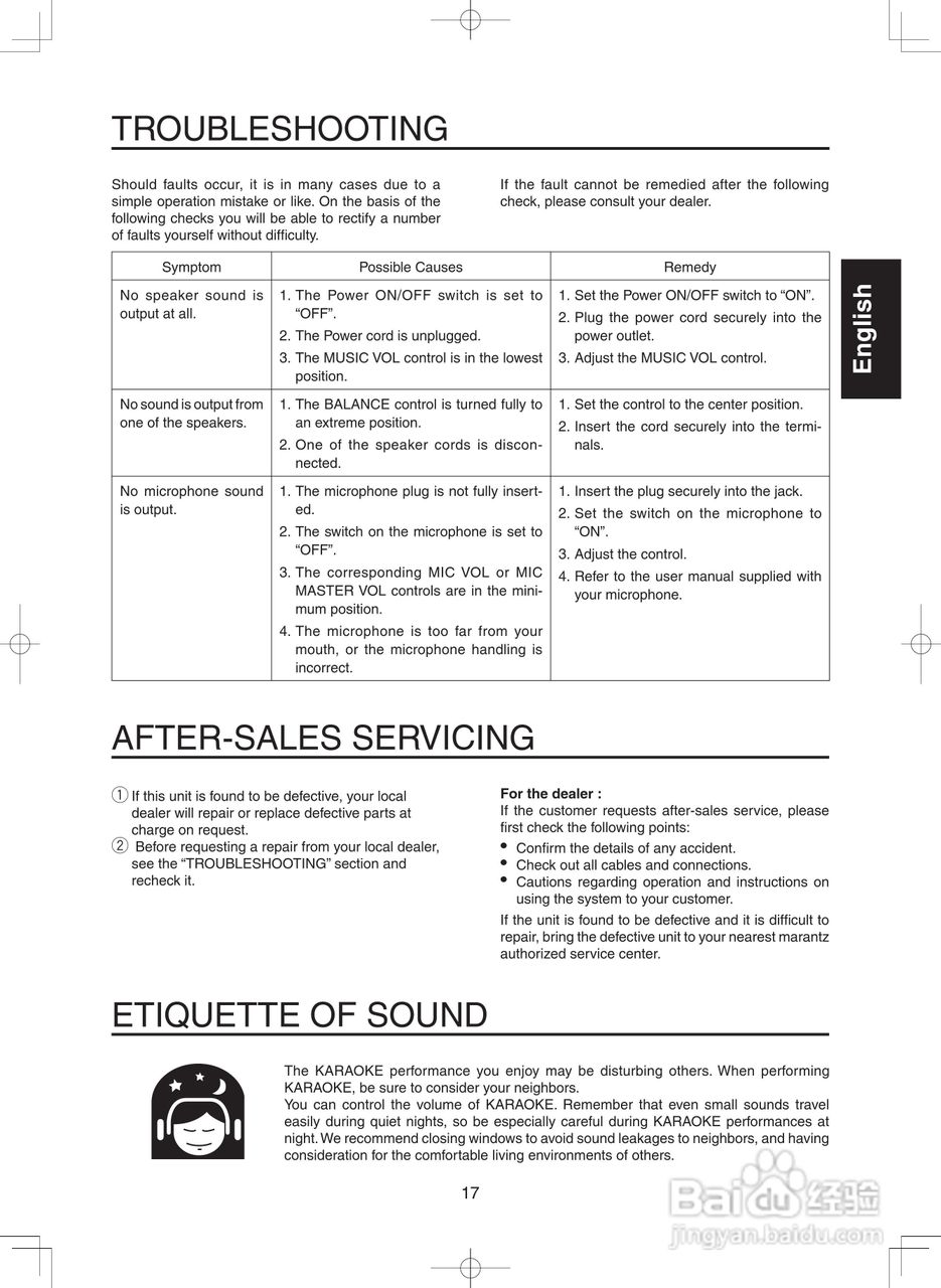 marantz MZK88卡拉ok数码放大器使用说明书:[4]
