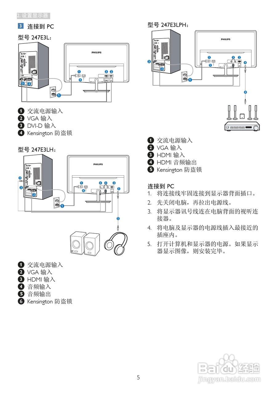 飞利浦247E3LPHSU2/93液晶显示器使用说明书:[1]