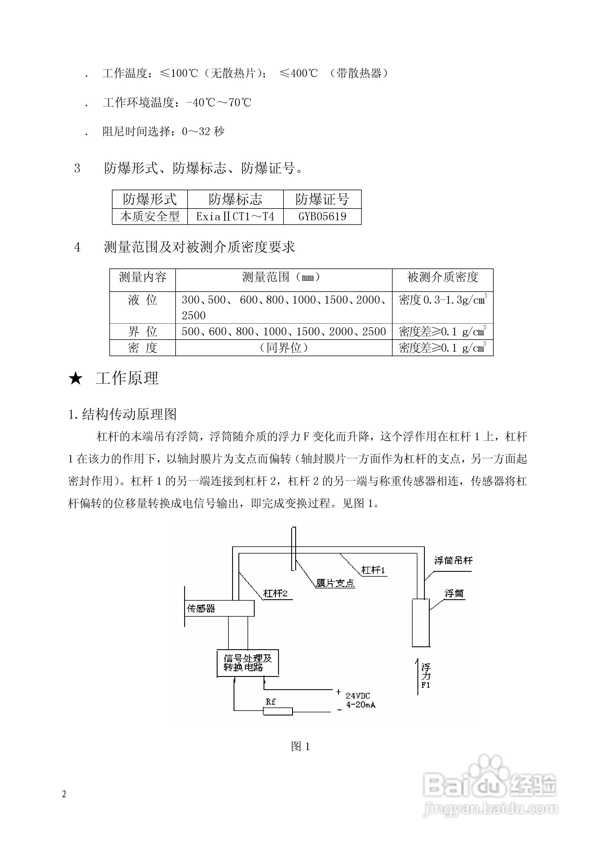 通博ZUT 型智能浮筒液位(界位)变送器使用说明书:[1]