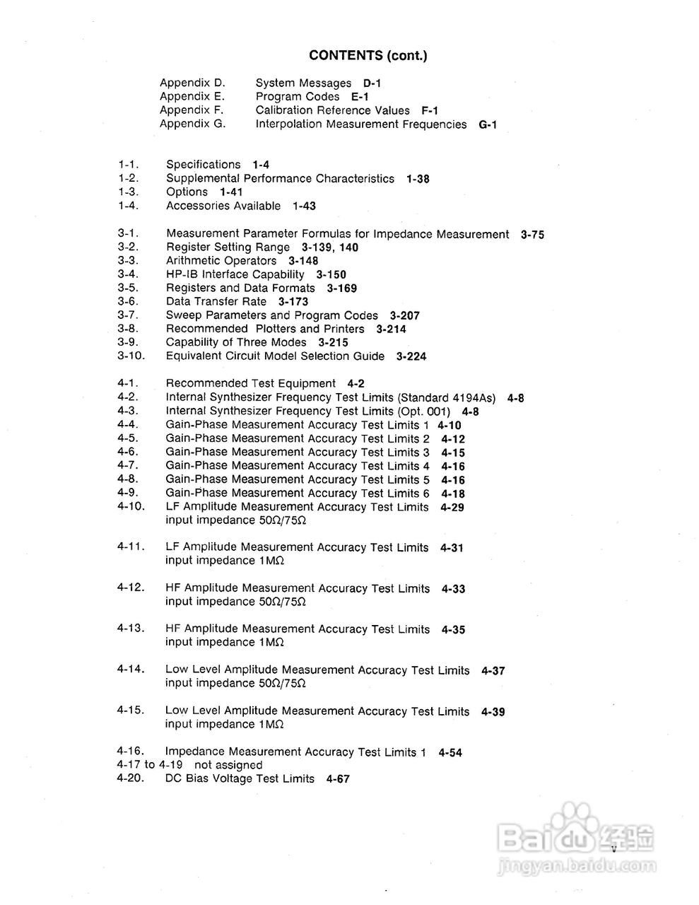 HP 4194A 电桥用户使用手册:[3]
