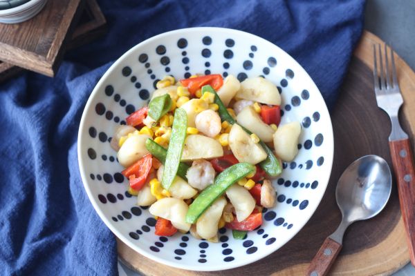 时蔬马蹄炒虾仁