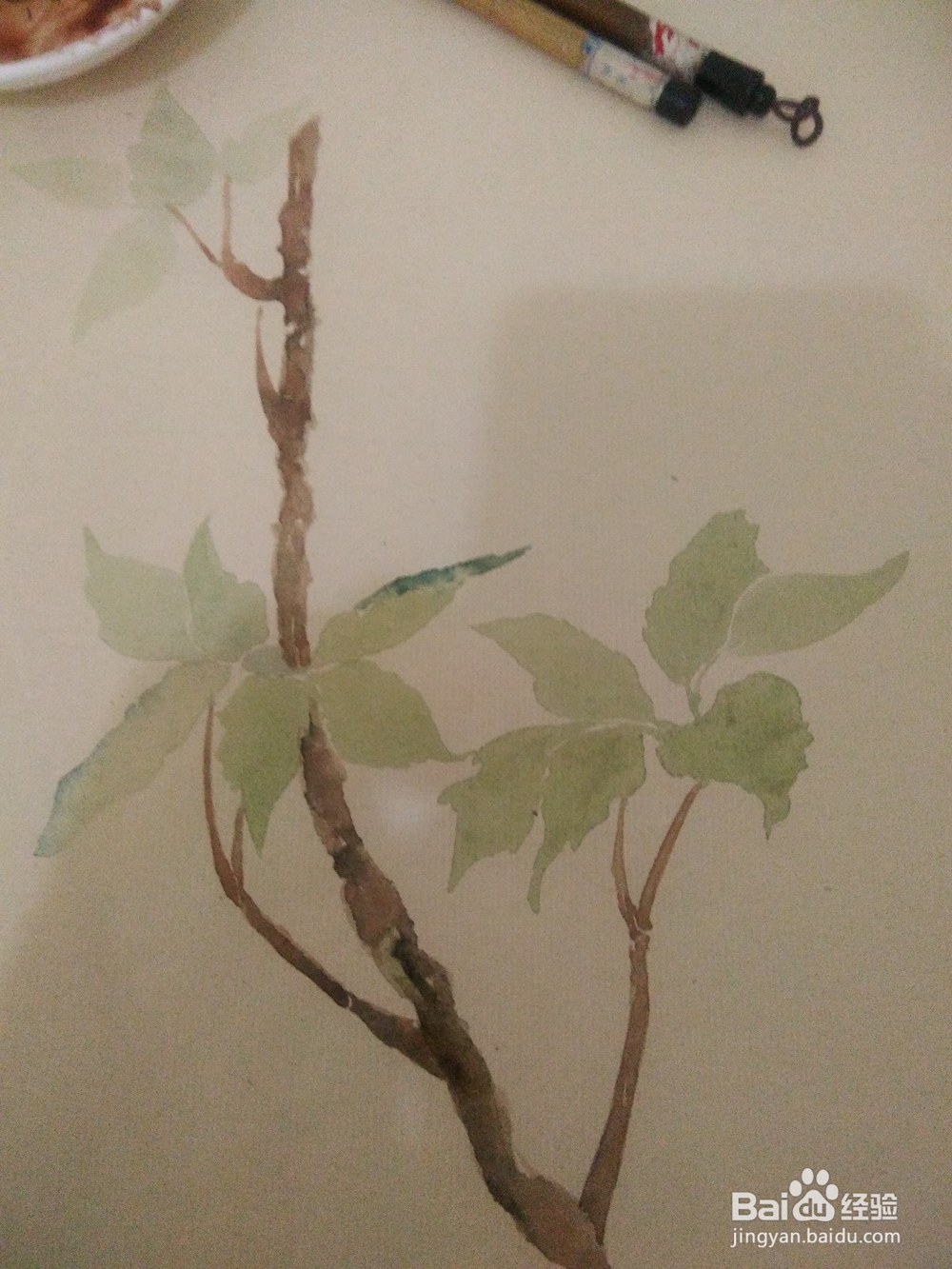 国画红樱桃的画法