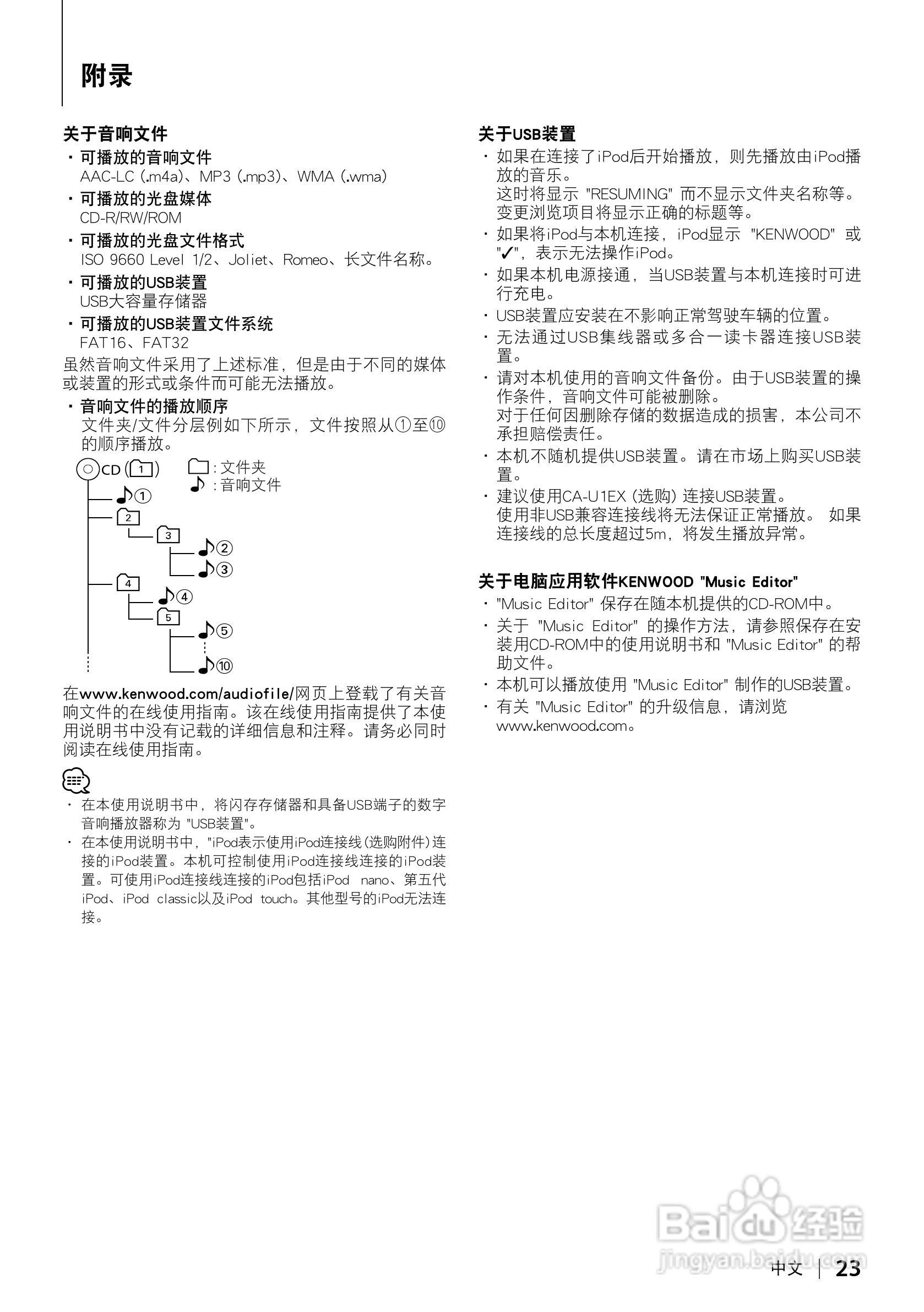 KENWOOD DPX-MP6110U CD接收机使用说明书:[3]