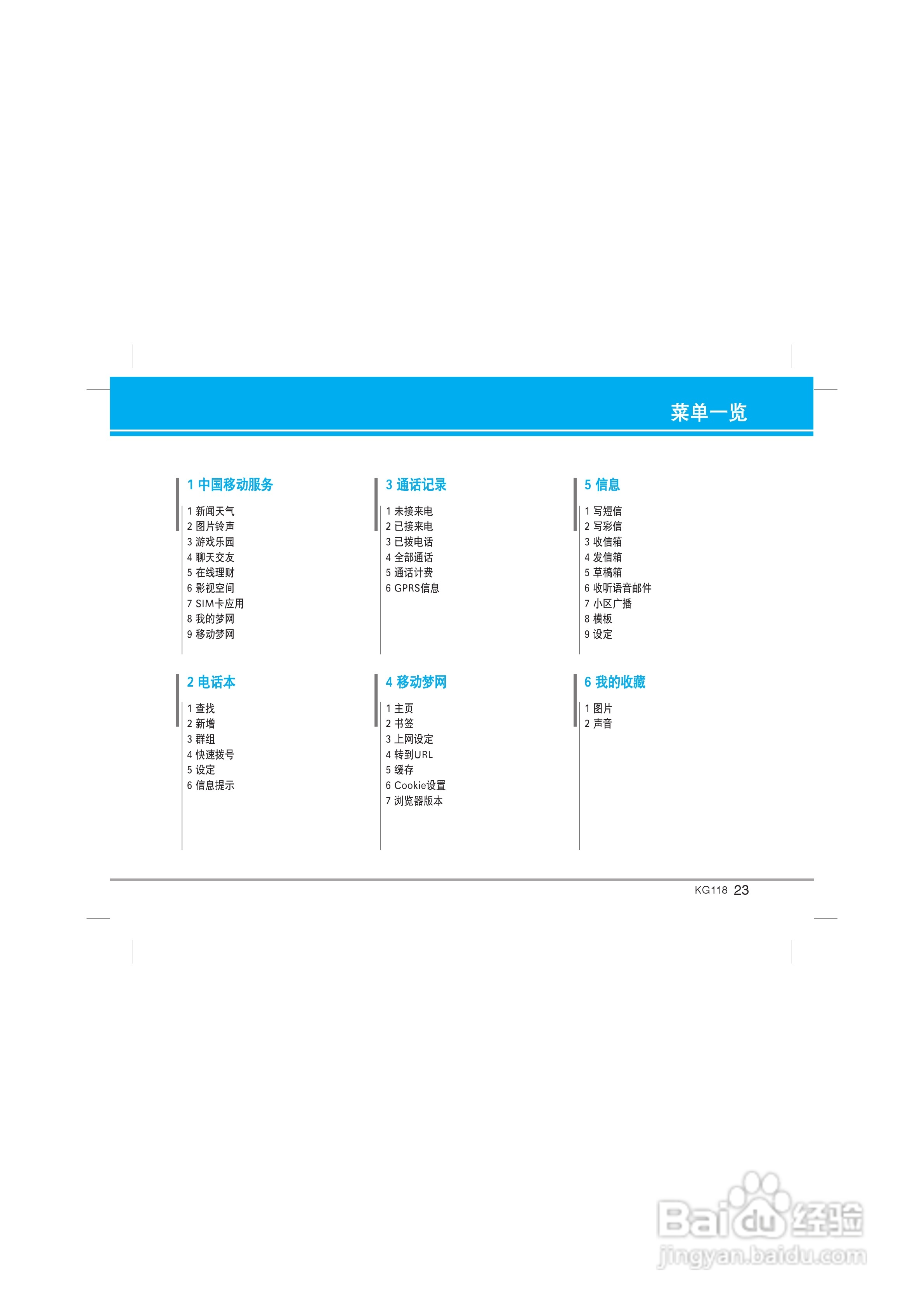 乐金手机KG118型使用说明书:[3]