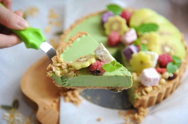 抹茶慕斯燕麦派