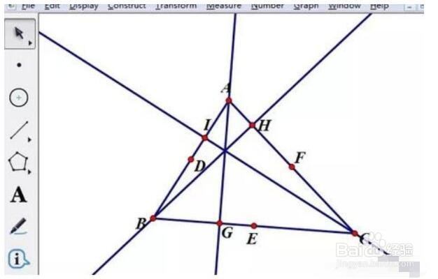 几何画板画九点圆的操作方法