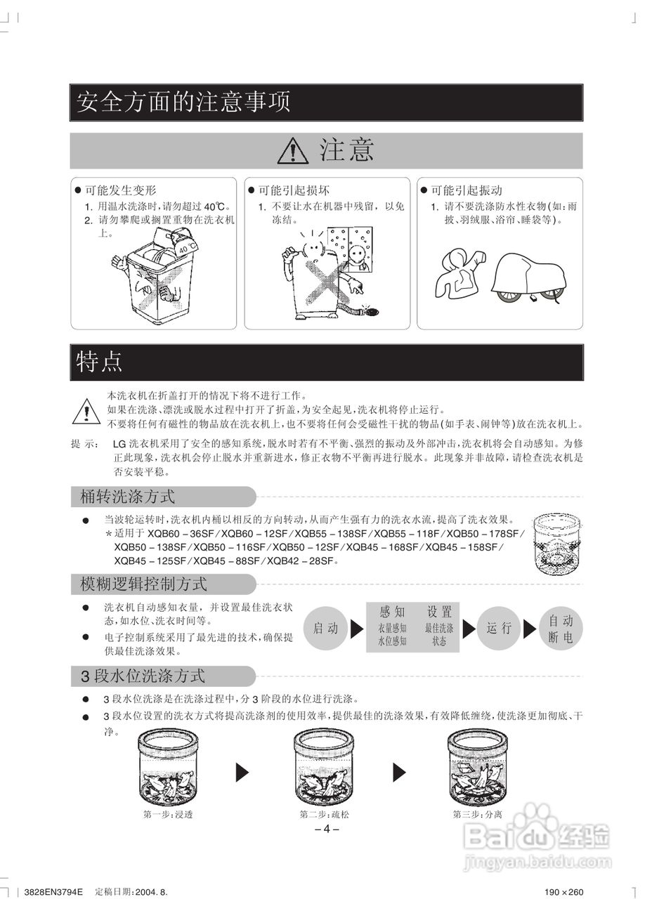 LG XQB45-178SF洗衣机使用说明书:[1]