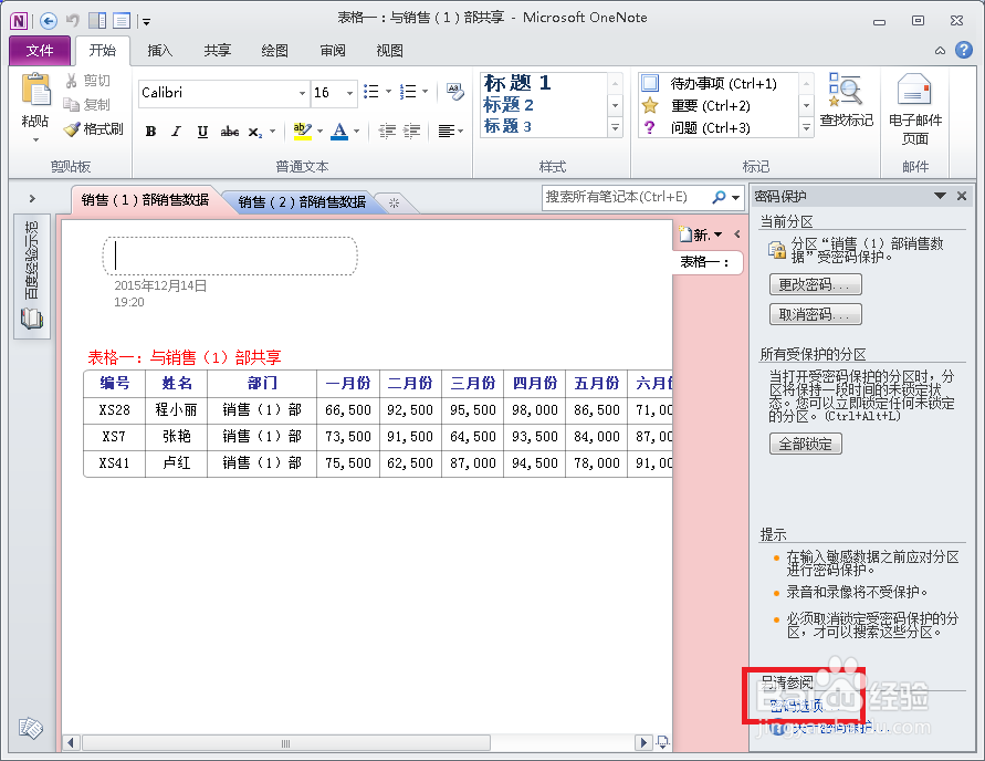 如何在OneNote 2010 中设置自动锁定分区
