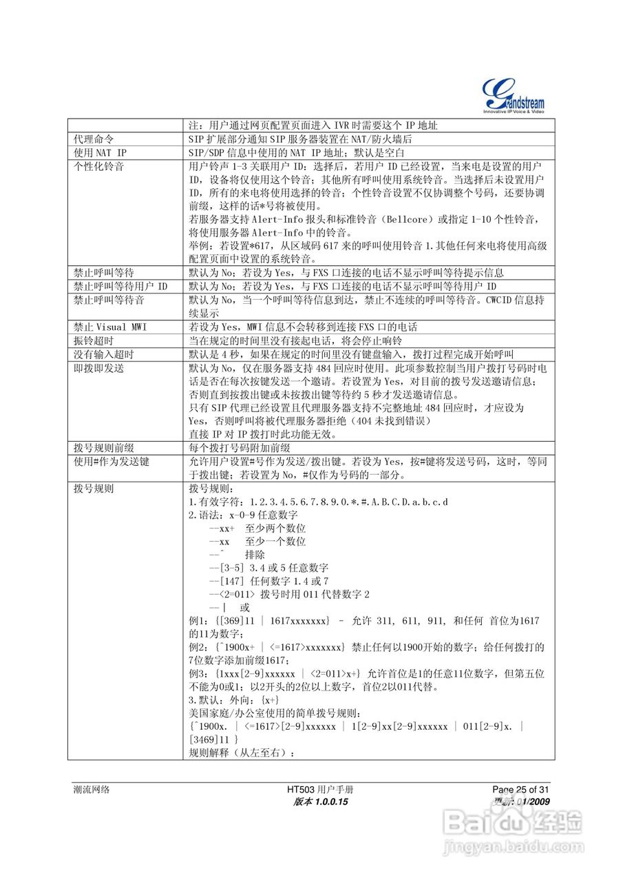 Gtandstream HT503双FXS口模拟电话适配器用户手册:[3]