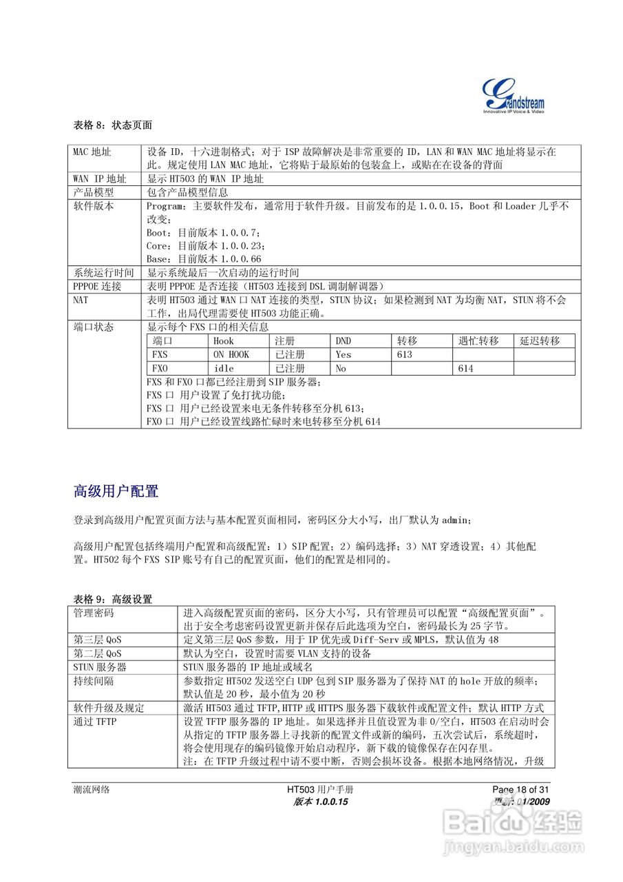 Gtandstream HT503双FXS口模拟电话适配器用户手册:[2]