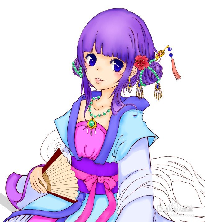 SAI绘画古装全过程 超详细