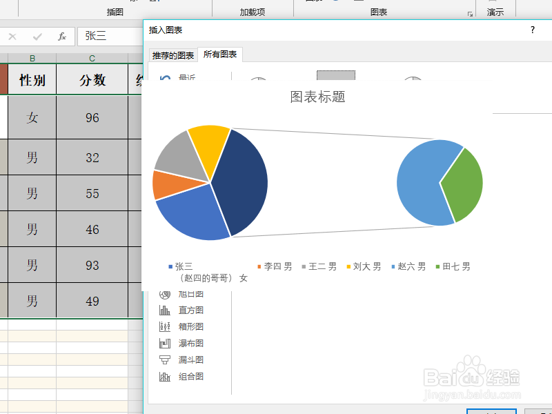 excel2019如何制作复合饼图