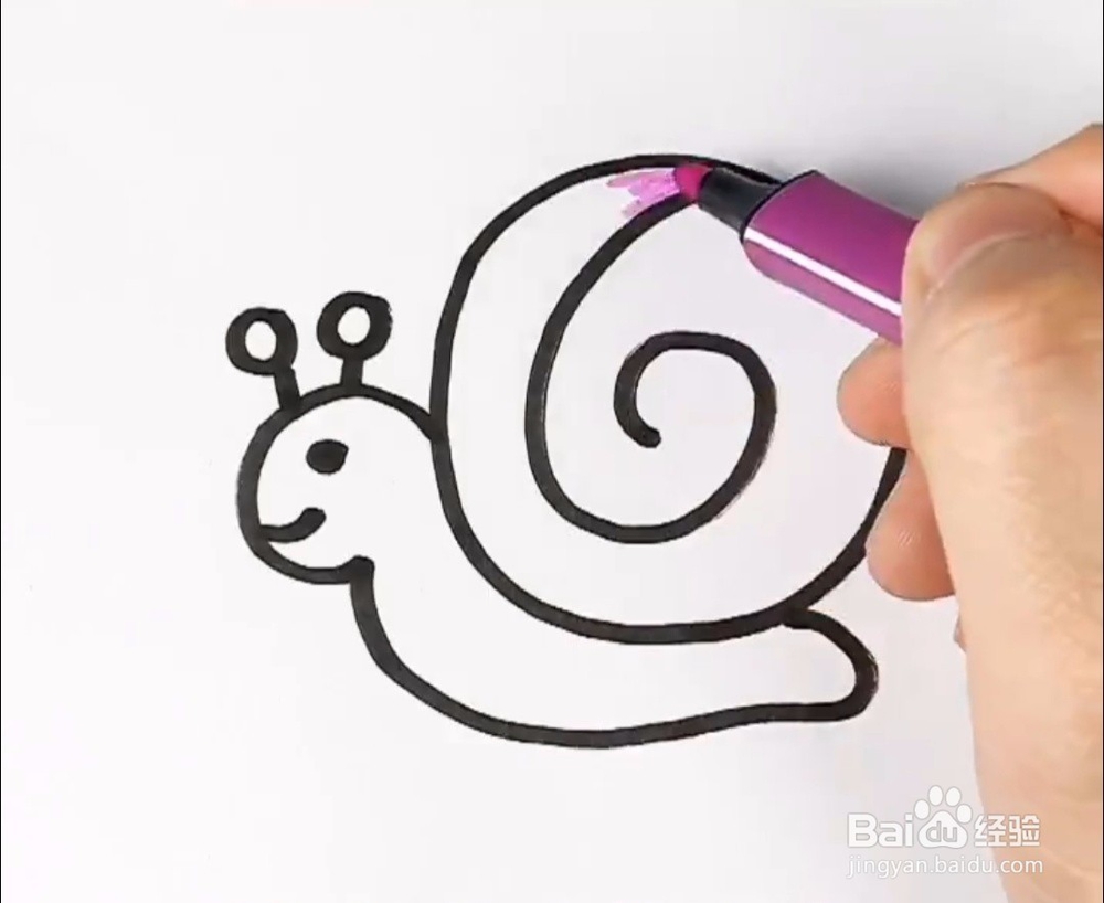 小蜗牛怎么简笔画 简笔画小蜗牛教学