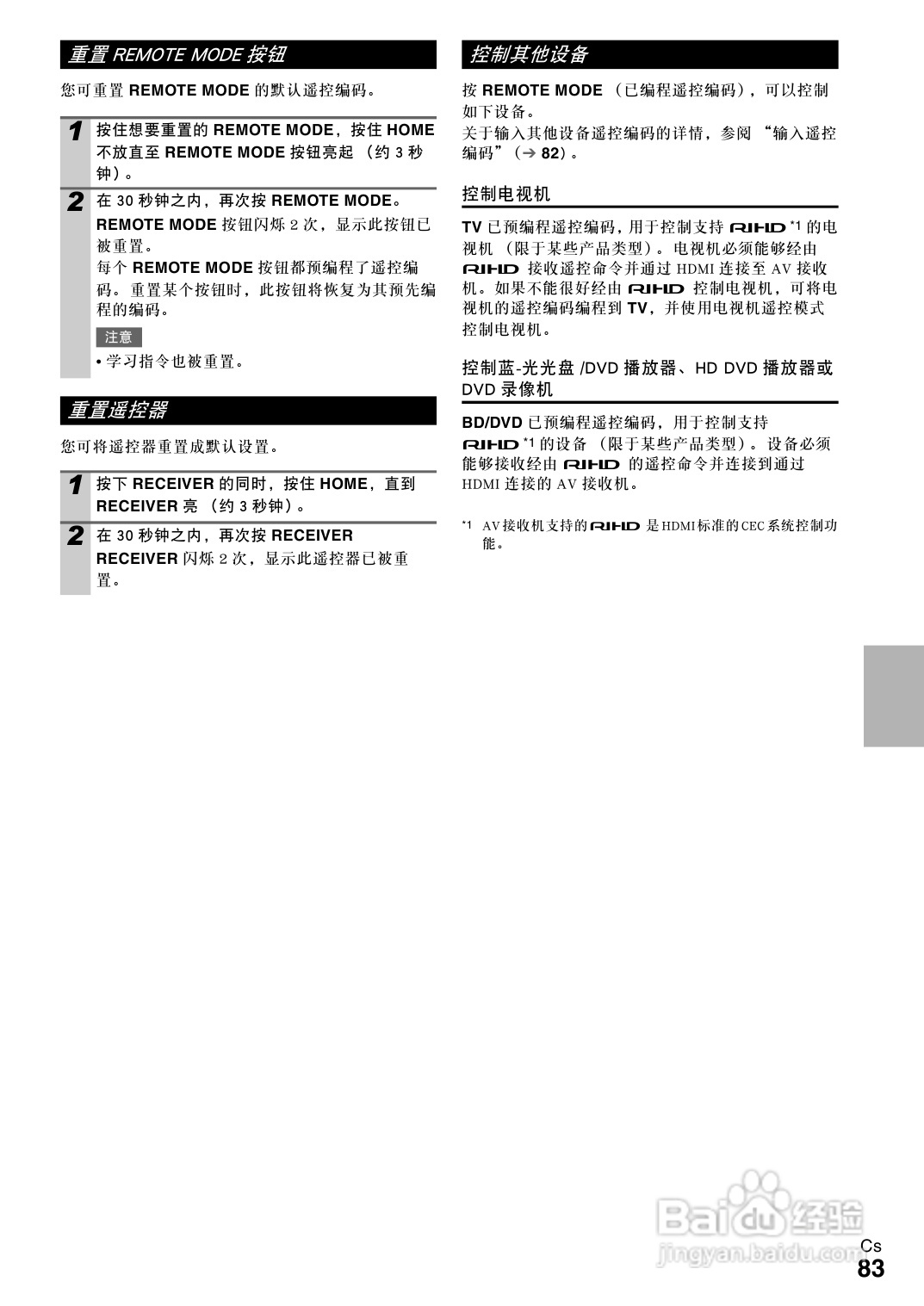 安桥TX-NR808接收机使用说明书:[5]