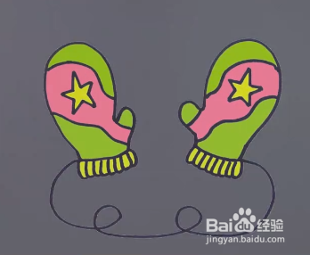 儿童简笔画——怎么画冬天里好看的手套