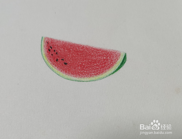彩铅画之一块西瓜
