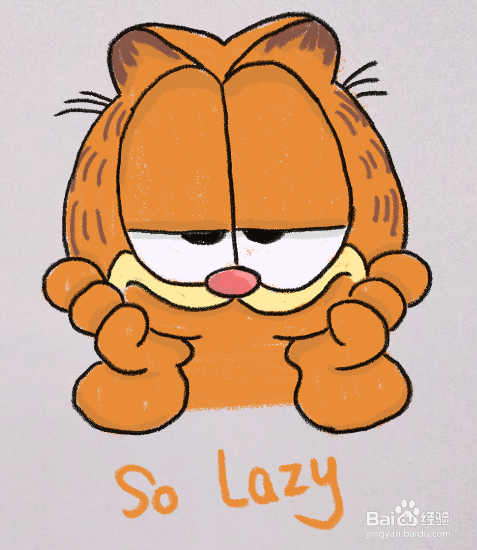 加菲猫卡通图画简单图片