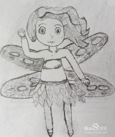 手绘画可爱迷人的花仙子