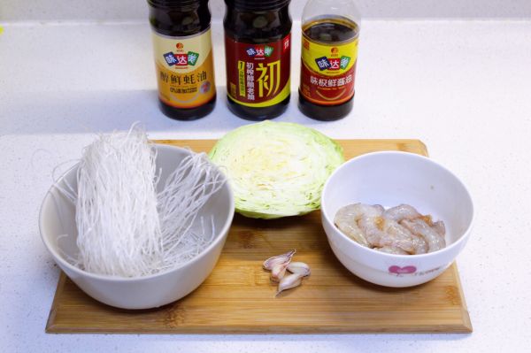 虾仁粉丝炒包菜