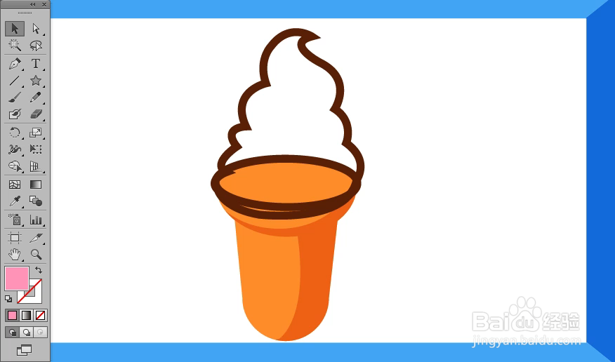 怎样在illustrator中绘制甜筒小图标