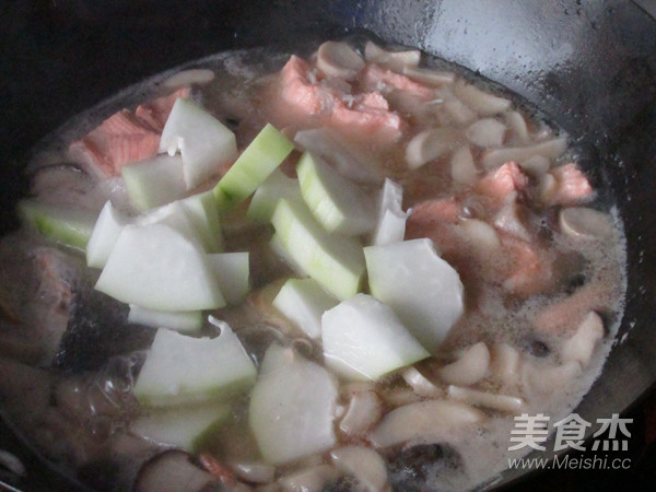 燕麦饭&三文鱼蘑菇汤