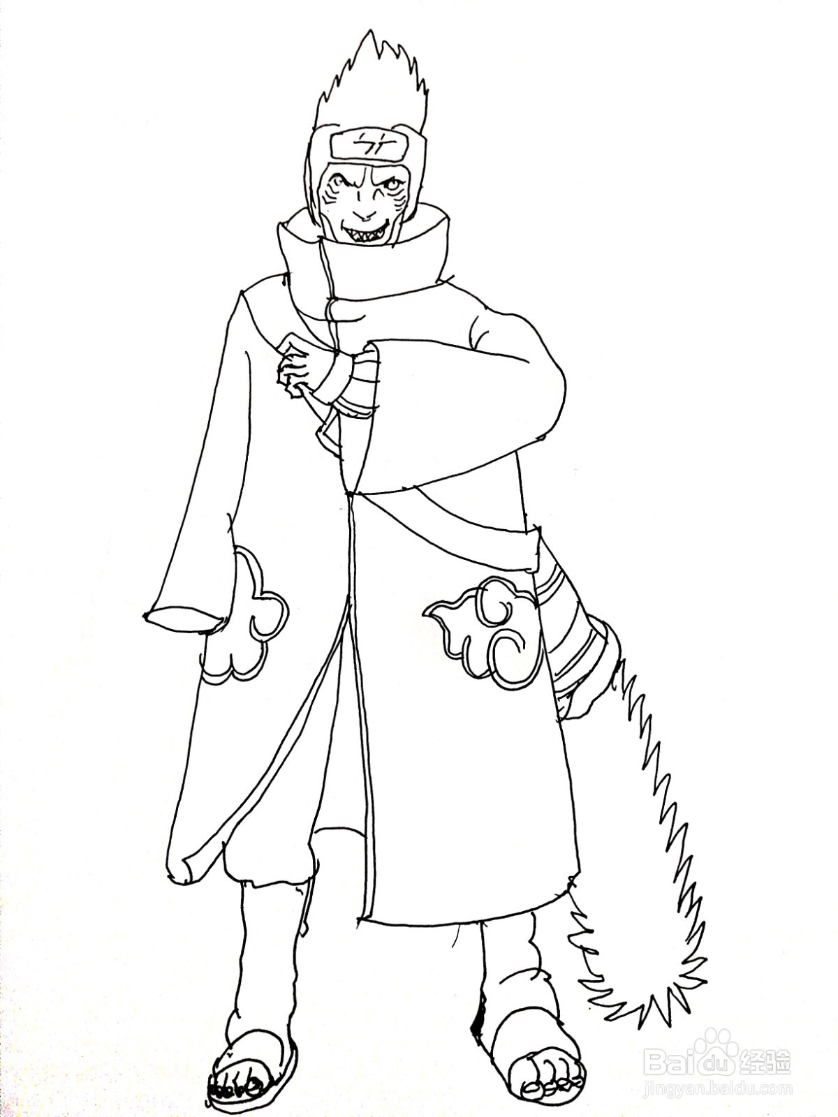 《火影忍者》系列之干柿鬼鲛简笔画